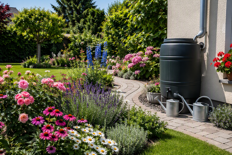 Das Bild zeigt einen schönen bunt blühenden Garten