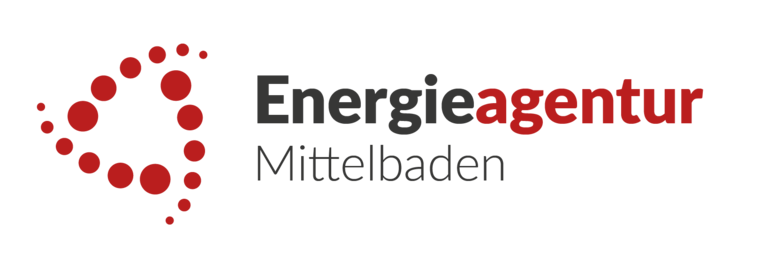 Das Bild zeigt das Logo der Energieagentur Mittelrhein mit roten Kreisen, die nach rechts ausstrahlen, und dem Schriftzug in Rot und Schwarz.